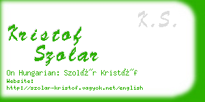 kristof szolar business card